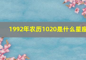 1992年农历1020是什么星座