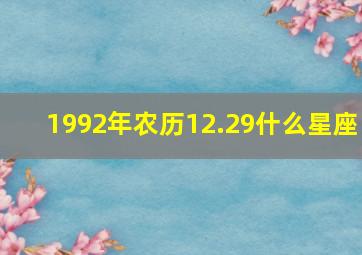 1992年农历12.29什么星座