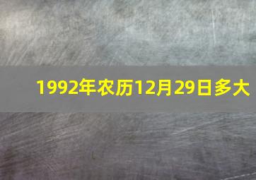 1992年农历12月29日多大