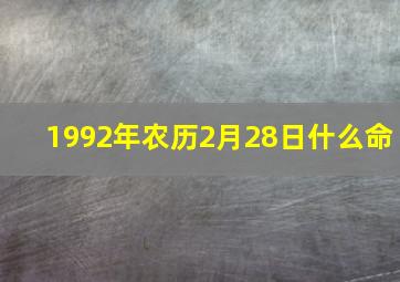 1992年农历2月28日什么命