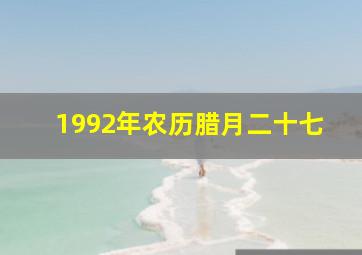 1992年农历腊月二十七