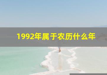 1992年属于农历什么年