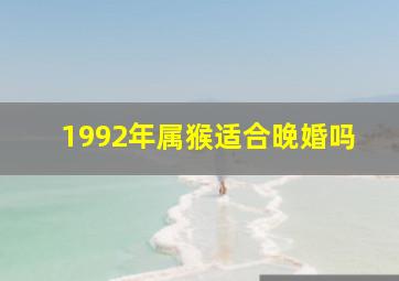 1992年属猴适合晚婚吗