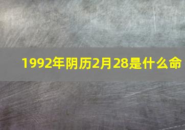 1992年阴历2月28是什么命