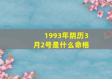 1993年阴历3月2号是什么命格