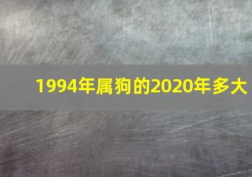 1994年属狗的2020年多大