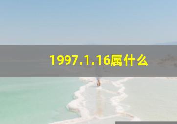 1997.1.16属什么