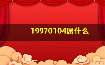 19970104属什么