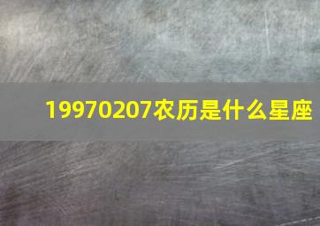 19970207农历是什么星座