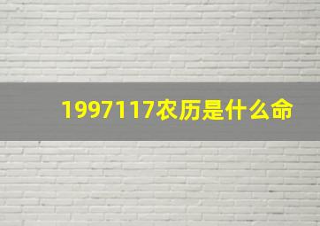 1997117农历是什么命