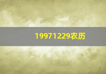 19971229农历