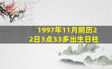 1997年11月阴历22日3点33多出生日柱