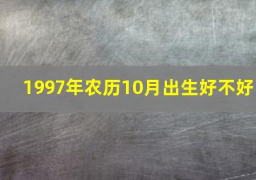 1997年农历10月出生好不好