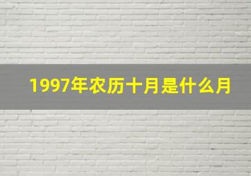 1997年农历十月是什么月