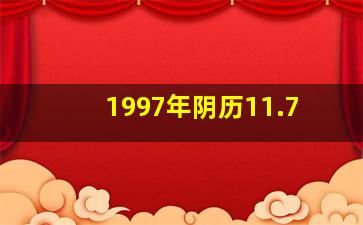 1997年阴历11.7