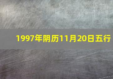 1997年阴历11月20日五行