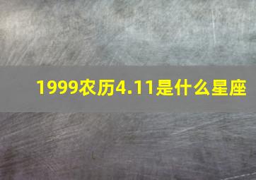 1999农历4.11是什么星座