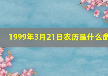 1999年3月21日农历是什么命