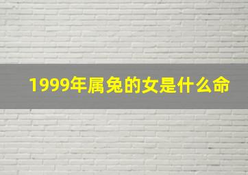 1999年属兔的女是什么命