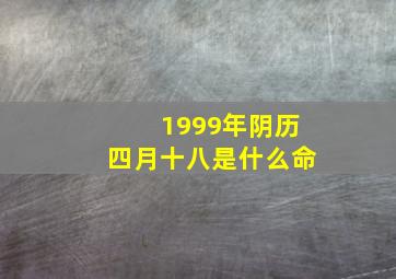 1999年阴历四月十八是什么命