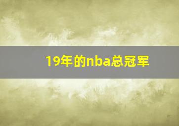 19年的nba总冠军