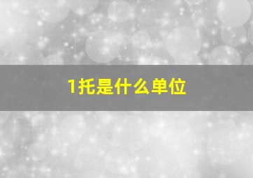 1托是什么单位