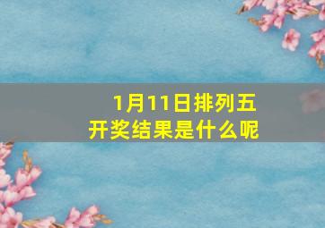 1月11日排列五开奖结果是什么呢