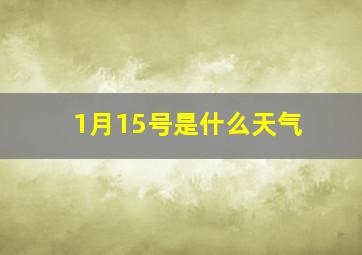 1月15号是什么天气