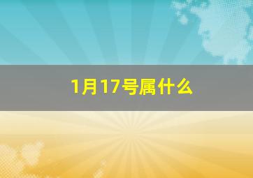 1月17号属什么