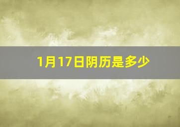 1月17日阴历是多少