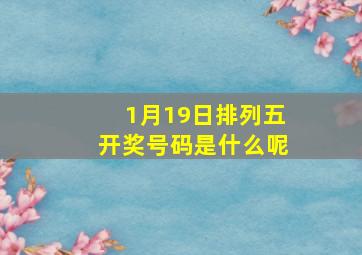 1月19日排列五开奖号码是什么呢