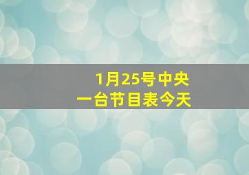 1月25号中央一台节目表今天