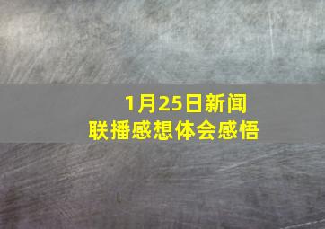 1月25日新闻联播感想体会感悟