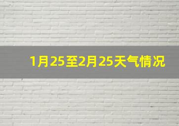 1月25至2月25天气情况