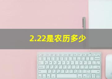 2.22是农历多少