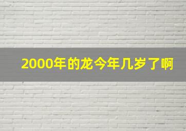 2000年的龙今年几岁了啊