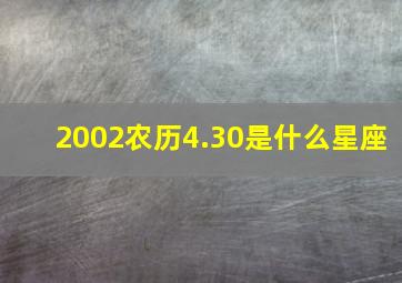 2002农历4.30是什么星座