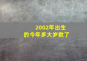 2002年出生的今年多大岁数了