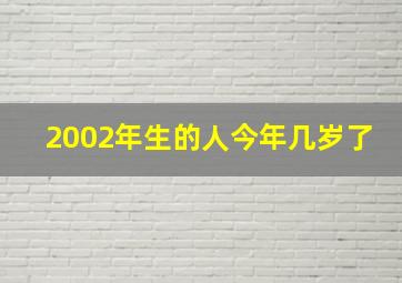 2002年生的人今年几岁了