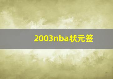 2003nba状元签