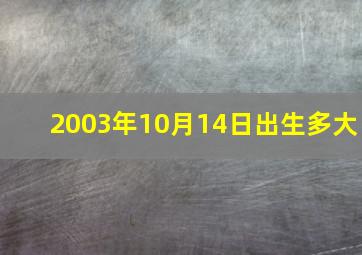 2003年10月14日出生多大