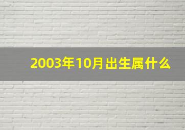 2003年10月出生属什么