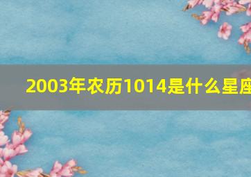 2003年农历1014是什么星座