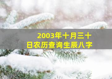 2003年十月三十日农历查询生辰八字