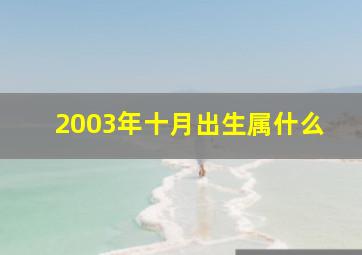 2003年十月出生属什么