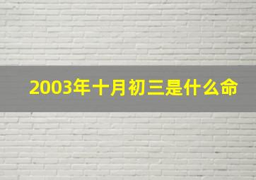 2003年十月初三是什么命