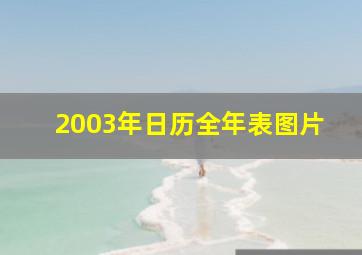 2003年日历全年表图片