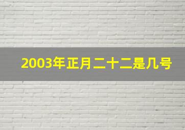 2003年正月二十二是几号