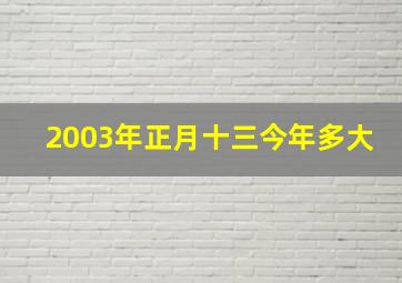 2003年正月十三今年多大