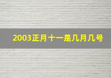 2003正月十一是几月几号